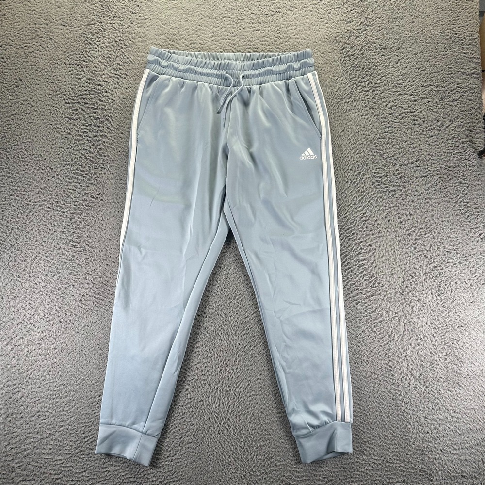 Adidas Aeroready Pant Boys L(16-18)Gray 3-Stripes Polyester Jogger Athletic
